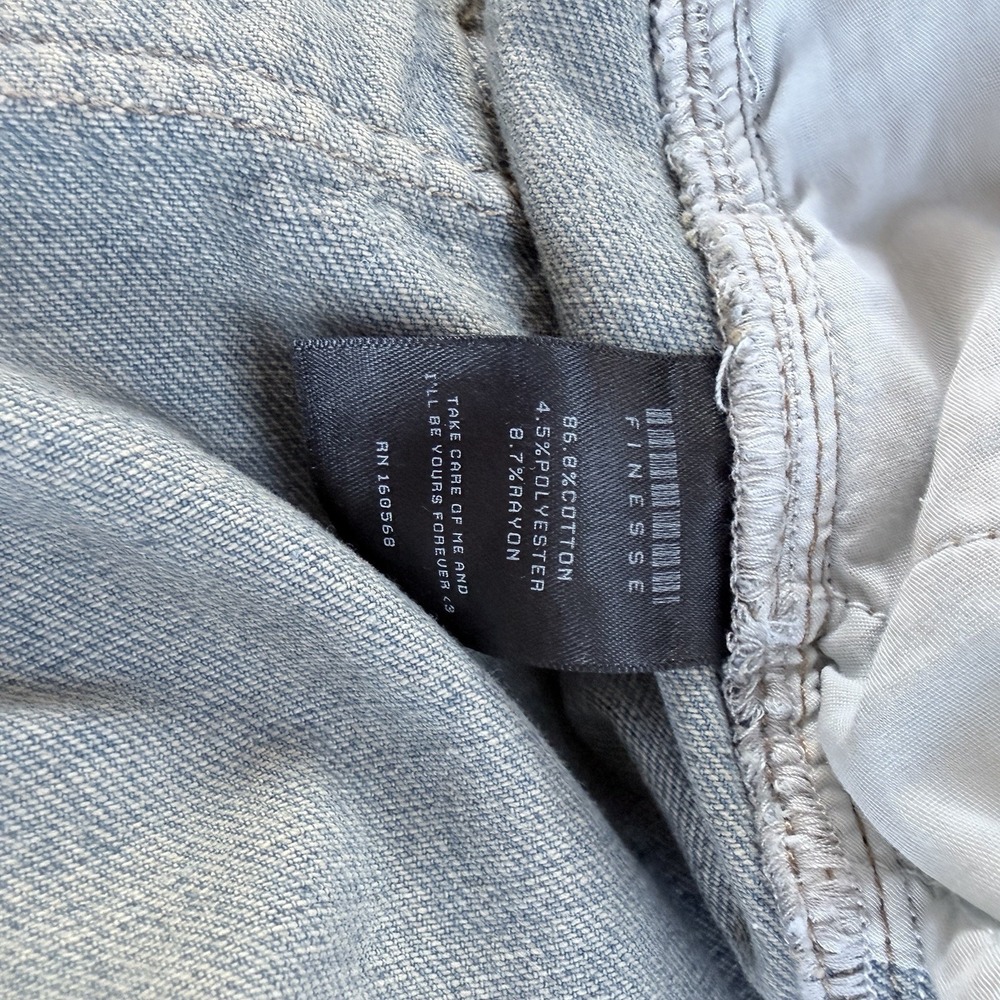 Finesse Y2K Baggy Jeans Womens S Waist 27 Hip 37 Wide Leg 90s Light‎ Wash - Picture 8 of 9